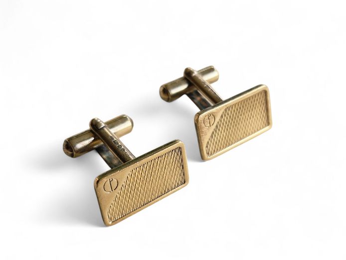Designer Dunhill Vermeil Sterling Silver Gold-Plated Cufflinks