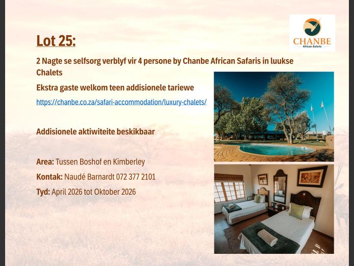 2 Nagte se selfsorg verblyf vir 4 persone by Chanbe African Safaris in luukse 
Chalets