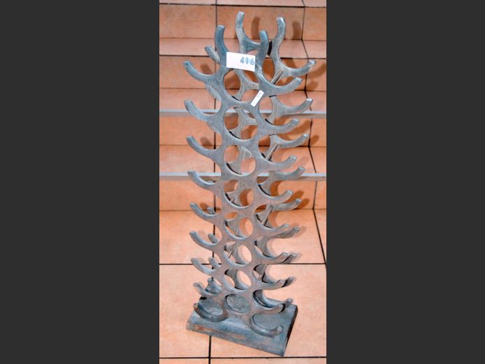 CAST ALUMINIUM WINE RACK, 30 x 14 x 102cm