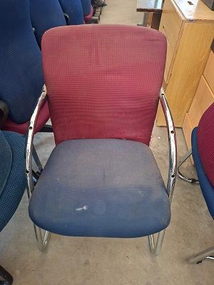 Visitors Chairs red and blue 