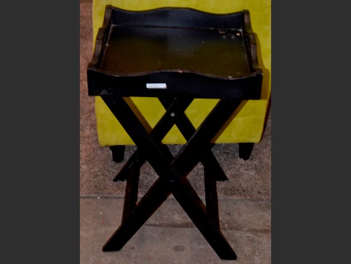 BLACK BUTLER'S TRAY, 41 x 41 x 61cm [Needs re-painting]