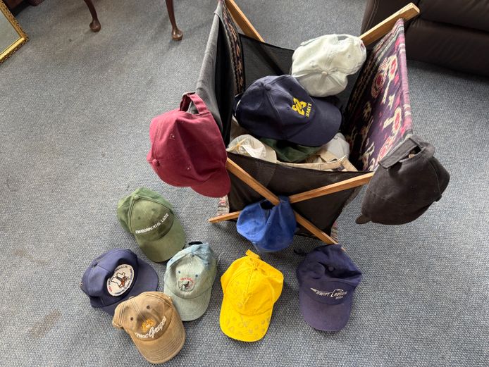 Lot of caps and washing basket