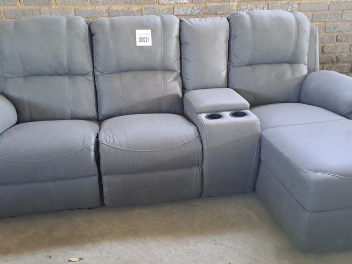 GREY LYLA 3SEATER RECLINER LOUNGE SUITE 
