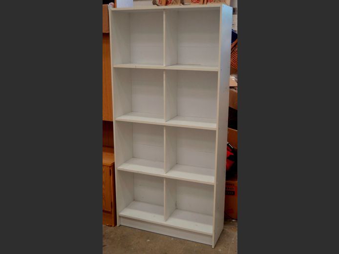 WHITE MULTI-TIER CUBE SHELF, 80 x 30 x 168cm