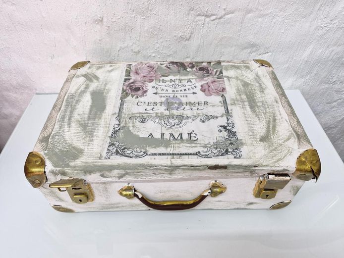 Shabby Chic Decoupage Decorative Suitcase