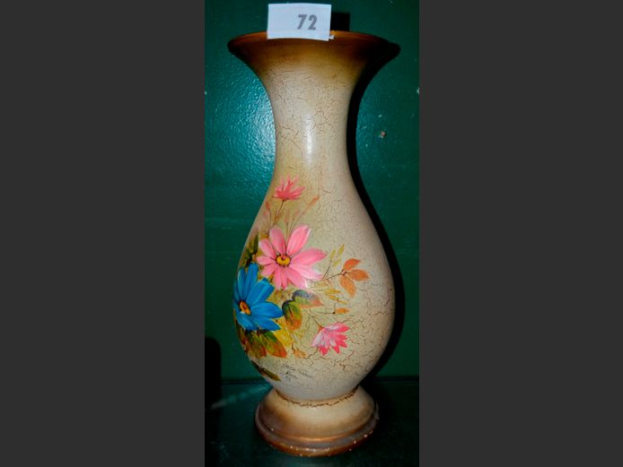 LARGE VASE HAND PAINTED BY NUMES, 54cm High