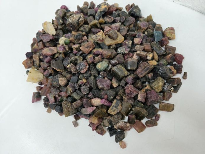 Lot of Mixed Natural Rough Multi-Color Tourmaline Crystals