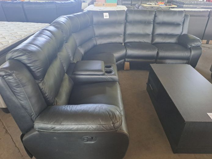 BLACK LYLA 6PC CORNER LOUNGE SUITE 