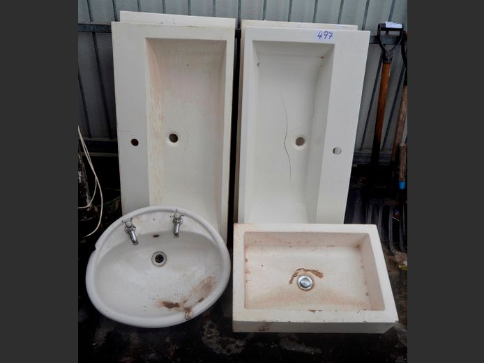LOT OF 4: VINTAGE LAMP POSTS [Damaged], Average height = 177cm