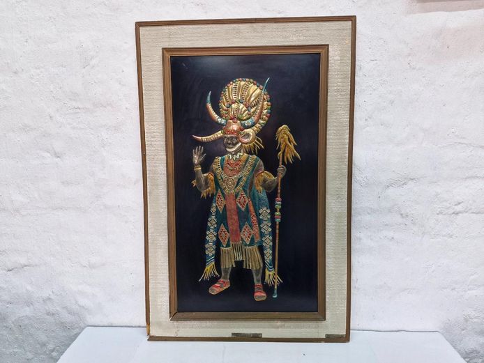 "Rickshaw Boy" Copper Relief Wall Art by N. Tonkin