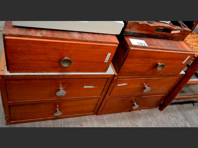 PAIR 2-DRAWER & PAIR SINGLE DRAWER DESK ATTACHMENTS