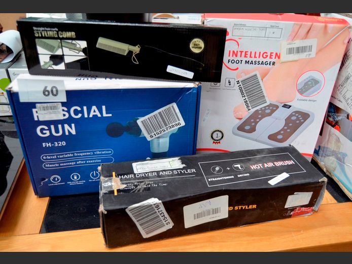 FACIAL GUN, HOT AIR BRUSH, FOOT MASSAGER, etc [Switch on, faulty]