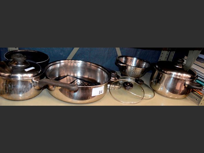 STAINLESS STEEL POTS, COLANDER, GRATER, etc
