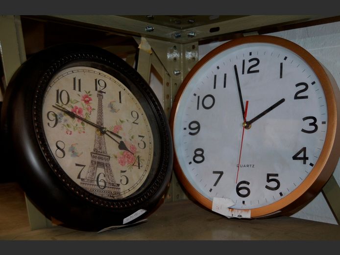 EIFFEL TOWER WALL CLOCK & ANOTHER, 30cm Diameter