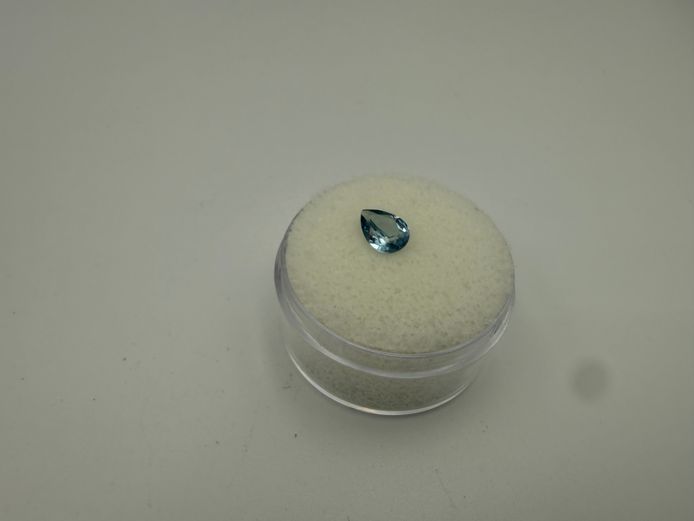Aqua coloured teardrop stone
