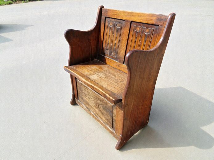 Antique Oak Monk's Bench