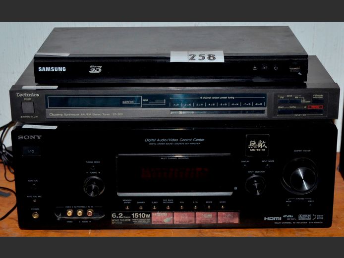 SONY AMPLIFIER, TECHNICS TUNER & A SAMSUNG BLURAY PLAYER [Switch on]