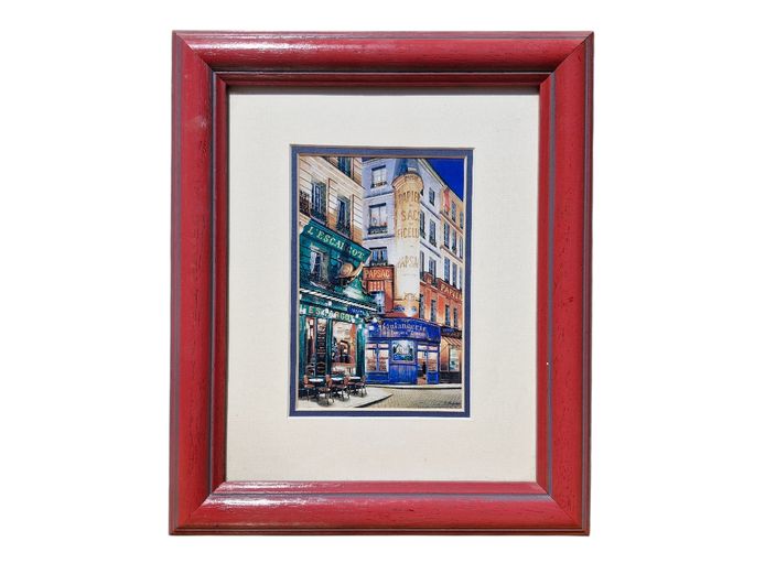 Framed Parisian Street Scene Print