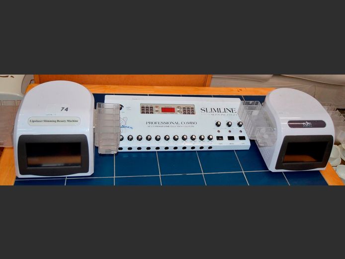 SLIMLINE PROFESSIONAL COMBO ELECTRIC CELLULITE MACHINE WITH LIPOLASER SLIMMING BEAUTY MACHINE & AN EDEN BEAUTY MACHINE [Switch on, incomplete]