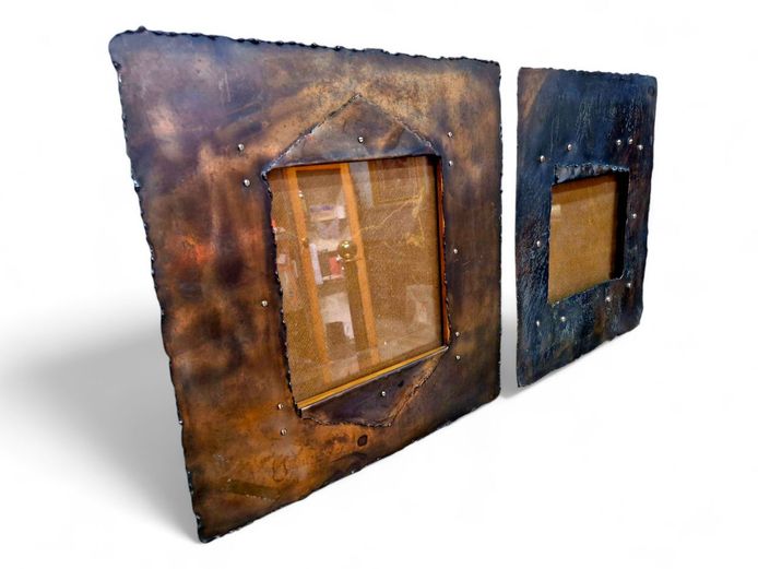 Rustic Polished Steel Plate Picture Frames