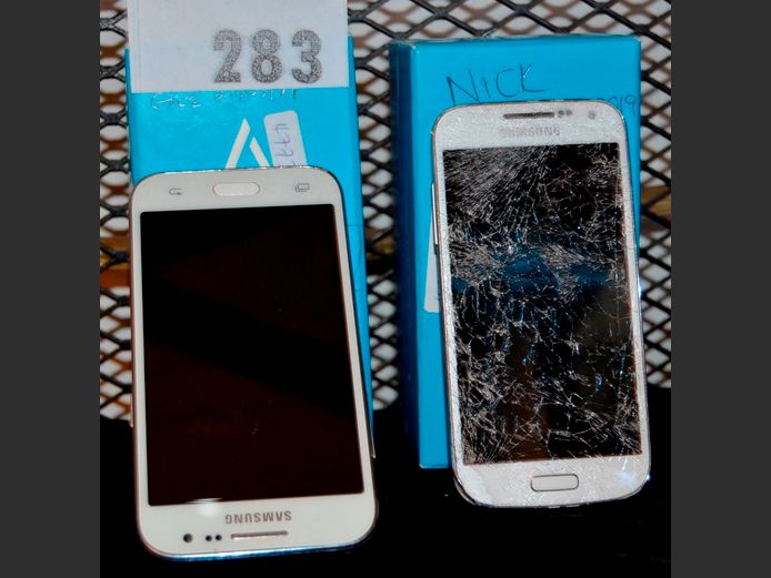 LOT: 2 x SAMSUNG A3 CELLPHONES [Damaged, Untested, no chargers]