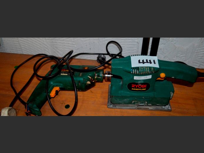 SET RYOBI HANDYLINE DRILL & SANDER [Switch on, untested further]