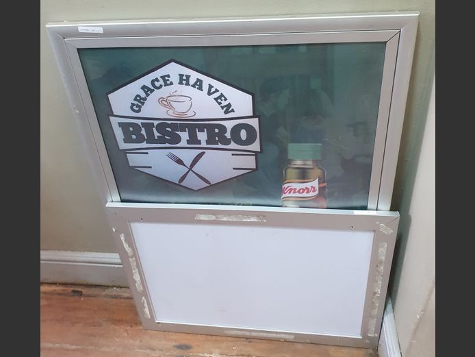 LOT: 2 x ALUMINUIM FRAMED ADVERTISING BOARDS