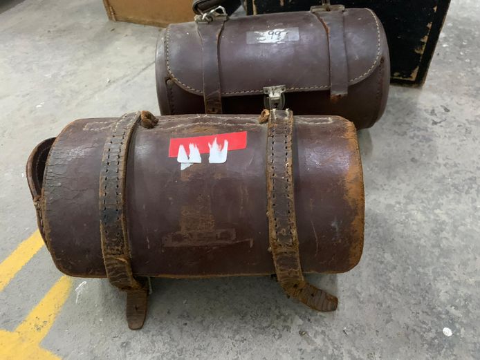 2 Sets of Vintage Bowling Balls in Leather Cases 