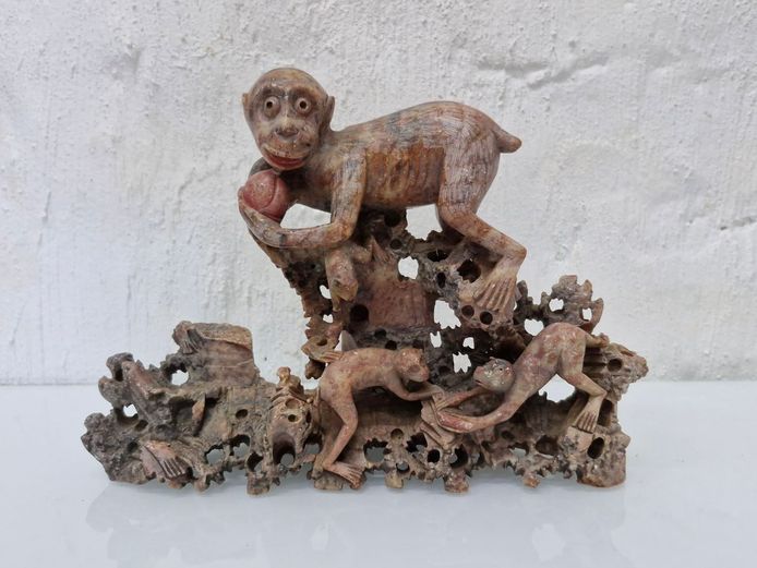 Hand-Carved Soapstone Monkey Figurine