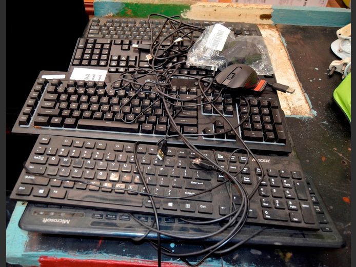 LOT OF 11: COMPUTER KEYBOARDS [Untested]