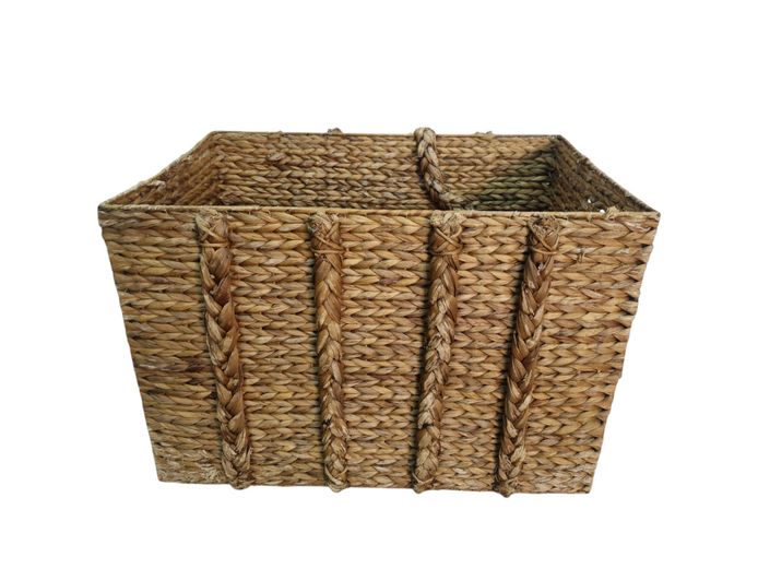 Large Rectangular Woven Water Hyacinth Storage Basket