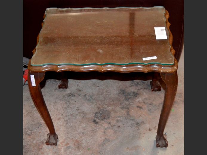 IMBUIA BALL & CLAW SIDE TABLE, 50 x 37 x 45cm