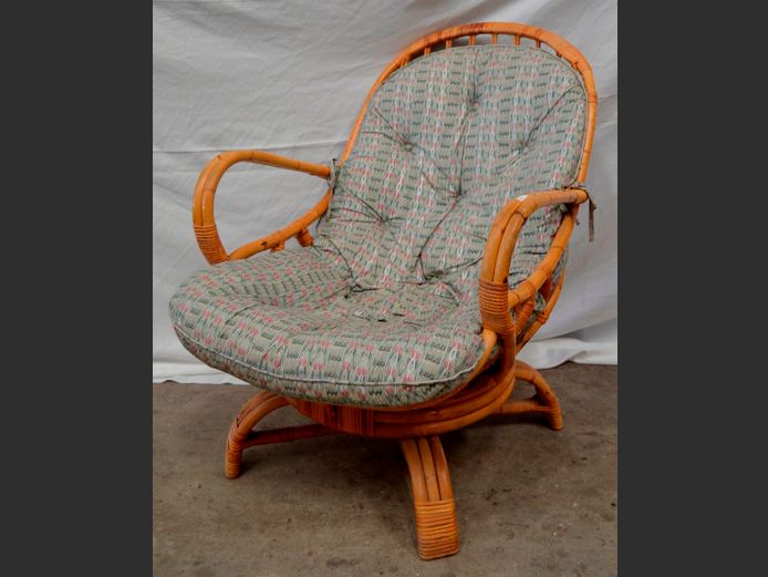 CANE ARMCHAIR WITH CUSHION