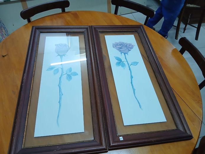 2x Framed and glass pictures