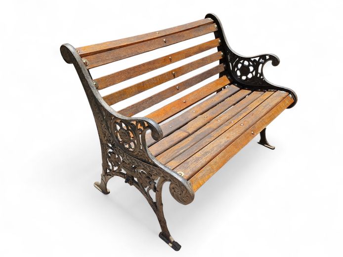 1900s Antique Cast Iron Bench