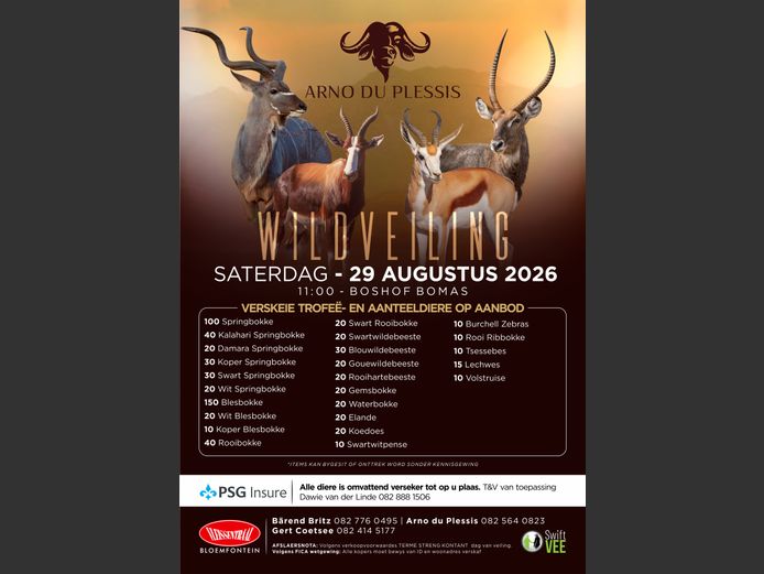 ARNO DU PLESSIS 4DE WILDVEILING 