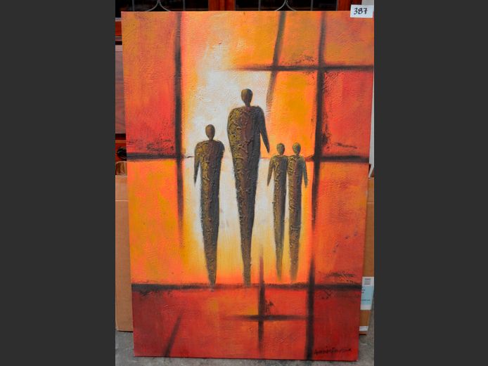 PAINTING ON CANVAS "SHADOWS", 120 x 80cm