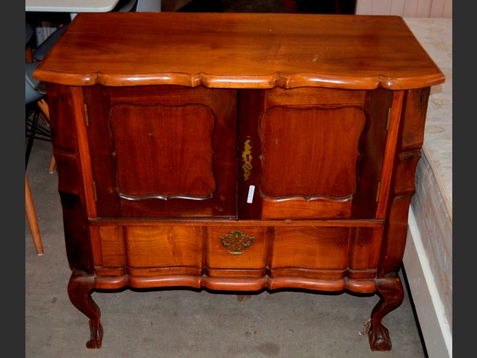 STINKWOOD BALL & CLAW 2-DOOR, SINGLE DRAWER CABINET, 86 x 43 x 78cm