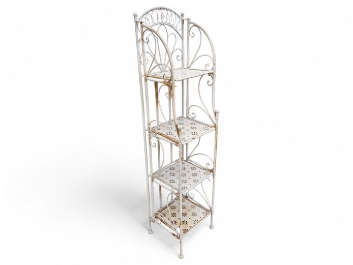 Sandy Beige Metal 4-Tier Shelf