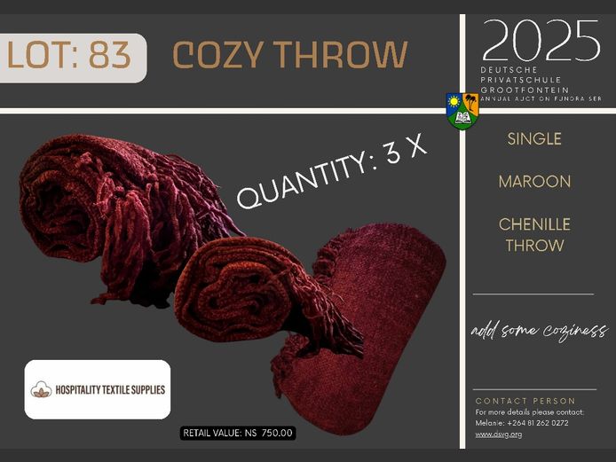 COZY THROW | SINGLE MAROON CHENILLE  THROW