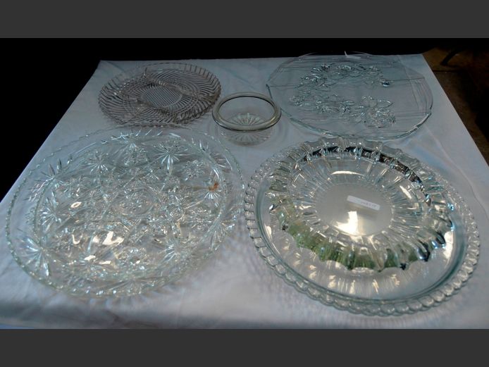 GLASS PLATTERS, SNACK DISH, etc