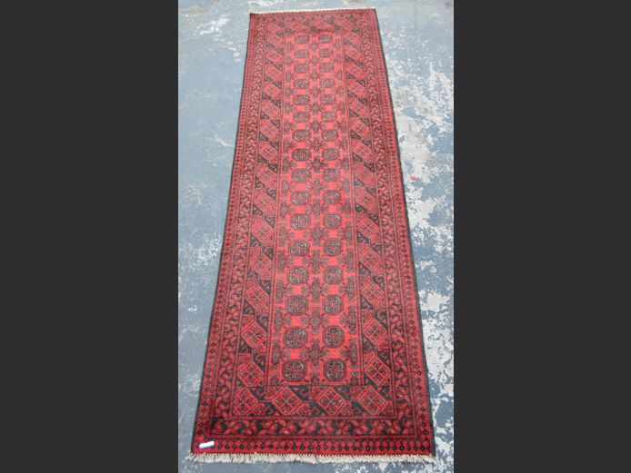 AFGHAN RED PERSIAN RUNNER, 285 x 84cm [H]