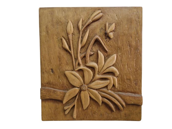 Floral Relief Decorative Wooden Wall Panel