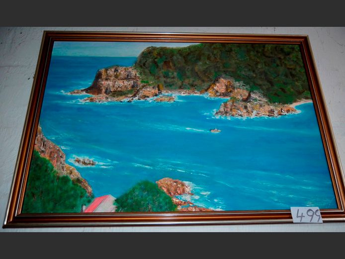 FRAMED OIL ON BOARD "SHORELINE", 76 x 50cm