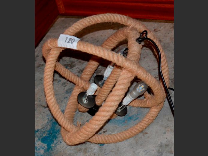 ROPE BALL CEILING LIGHT, 42cm Diameter
