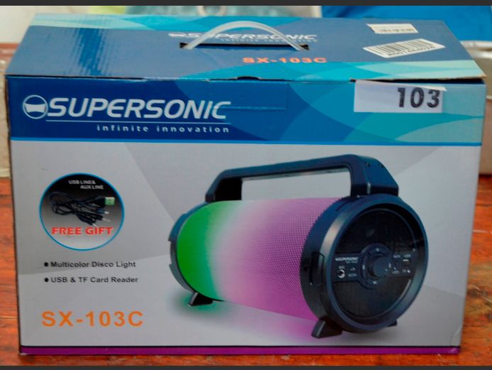 SUPERSONIC BLUETOOTH SPEAKER [Untested, no charger]