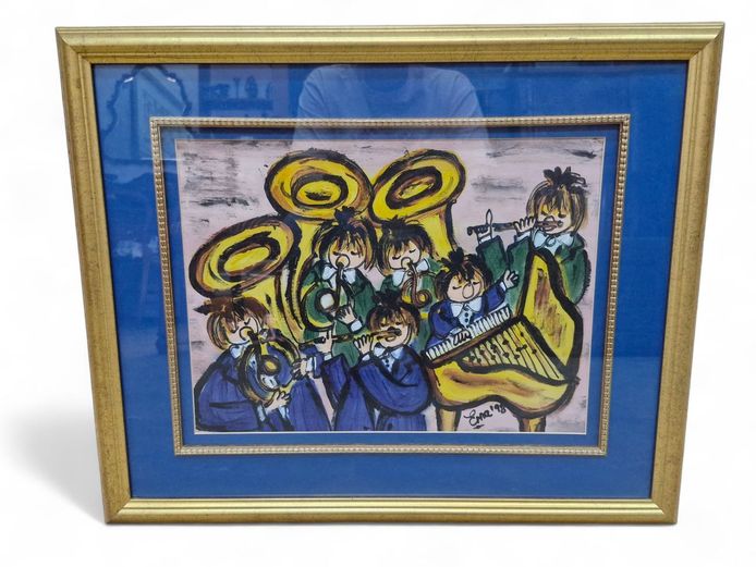 Erna Basson 1998 "Abstract Choir" Framed Art