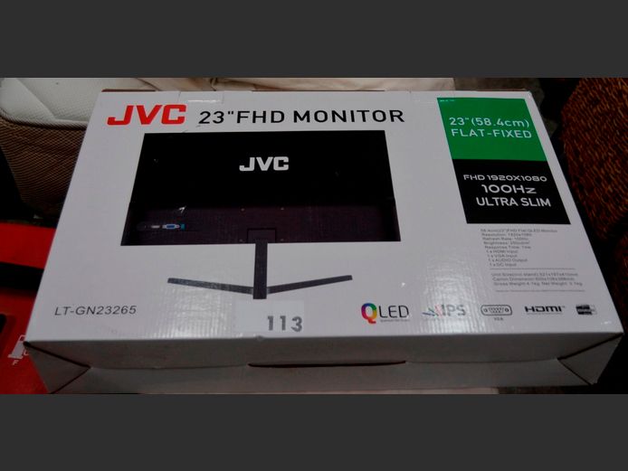 JVC 23" FHD MONITOR [Switches on, untested further, no power supply]