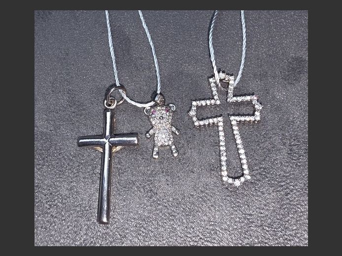 CROSS, TEDDYBEAR & SILVER CROSS PENDANTS