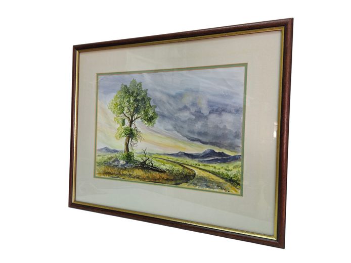 Original Signed Watercolor Landscape Painting by P.C. Hutchings